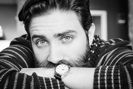 Hair, Eyebrow, Facial hair, Black-and-white, Eye, Nose, Hairstyle, Moustache, Monochrome, Photography, Lip, Beard, Mouth, Monochrome photography