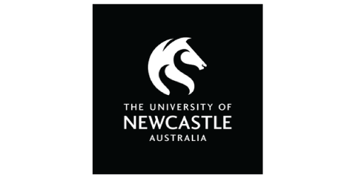 Logo, White, Black, Text, Font, Poster, Brand, Graphics, Trademark, Graphic design, University of Newcastle, University of Newcastle, Logo