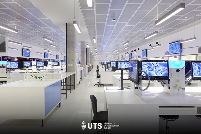Display device, Technology, Interior design, Ceiling, Electronics, Machine, Multimedia, Engineering, Led-backlit lcd display, Computer, Personal computer, Ceiling fixture, Office, Fluorescent lamp, Flat panel display, Computer network, University of Technology Sydney, University of Technology Sydney, UTS Vicki Sara Building, The University of Sydney, Texas A&M University